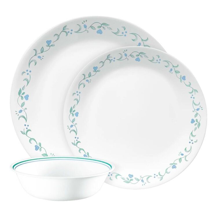 Corelle Country Cottage 12 Piece Dinner Set Blue White