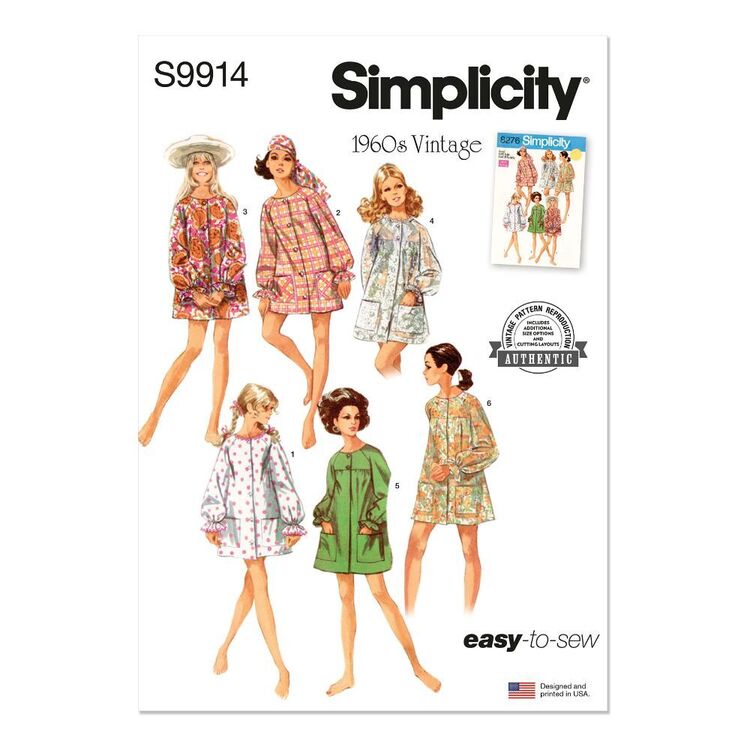 Simplicity Robe Pattern Simplicity S9914 1960s Misses' Beach Cover-Up & Robe Pattern ...