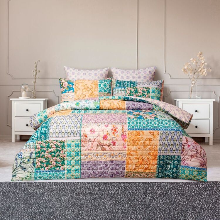 KOO Yana Patchwork Quilted Quilt Cover Set Multicoloured