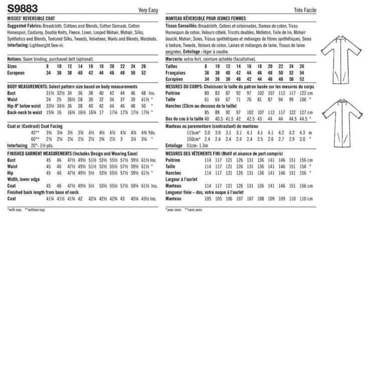 Simplicity S9883 1960s Misses' Reversible Coat Pattern | Spotlight ...