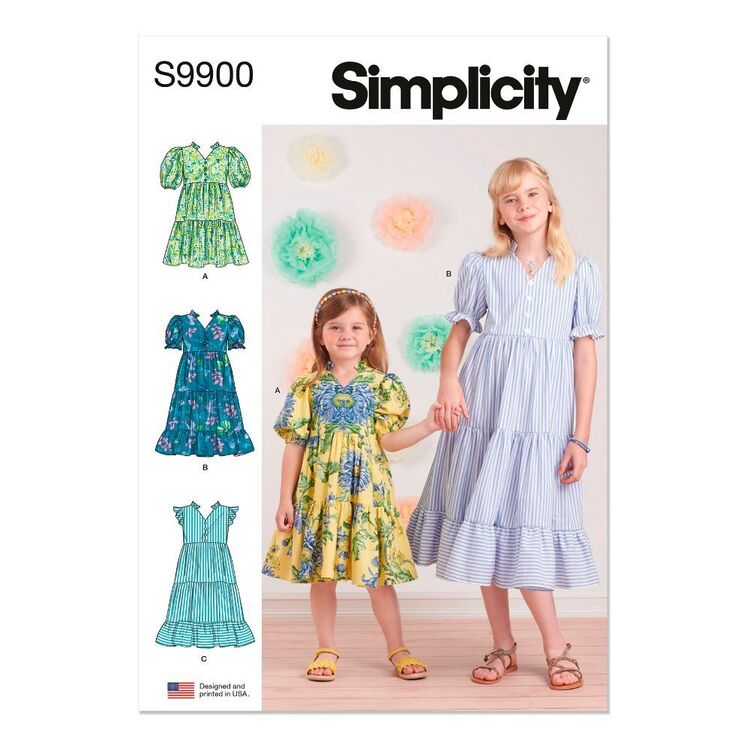 Simplicity S9900 Children's & Girls' Dress with Sleeve & Length ...