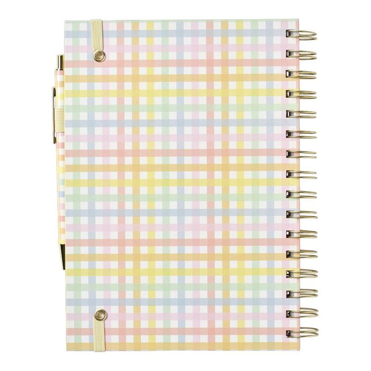 Francheville Checks Spots A5 Spiral Notebook With Pen Rainbow Checks