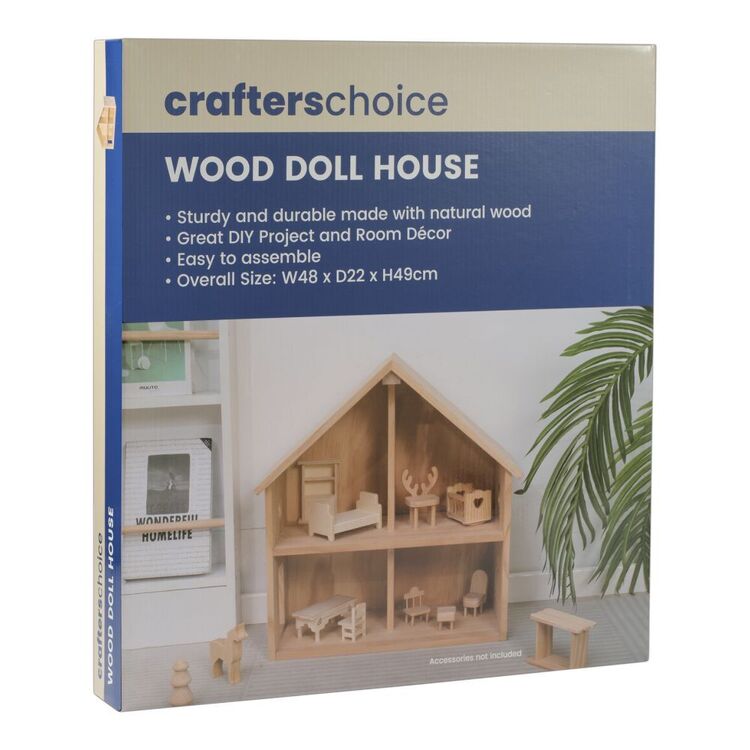 Crafters Choice Wooden Dolls House Natural - Main Image
