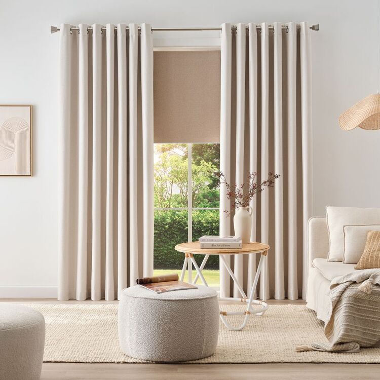 KOO Henley Blockout Eyelet Curtains Oat 220 - 270 x 223 cm
