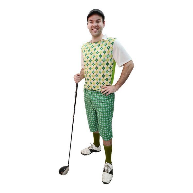 Dr Tom's Fancy Dress Men's Golf Pro Costume Green