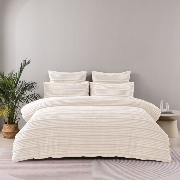 KOO Joyce Ultra Soft Quilt Cover Set Winter White Queen