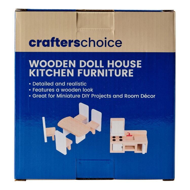 Crafters Choice Wooden Doll House Kitchen Furniture Natural