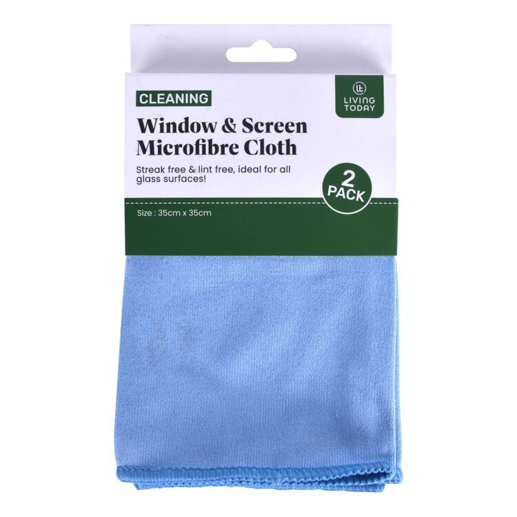 Cloth For Window Mode Home Window and Screen Microfibre Cloth 2 Pack Blue | Spotlight ...