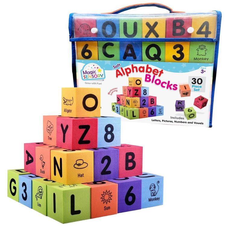 Magic Sensory Alpha Number Foam Blocks Multicoloured