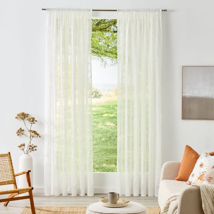 Drapery Continuous Filigree Fiore Sheer Continuous Curtain White | Spotlight Australia