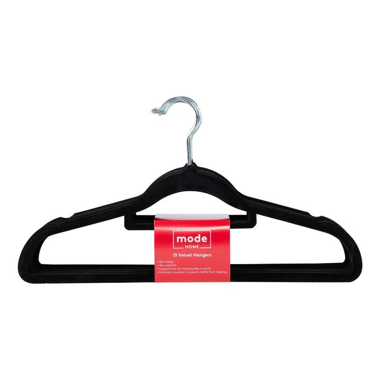 Mode Home Velvet Hanger Velvet 15 Pack Black1