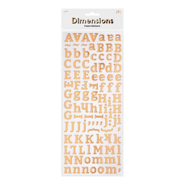 Dimensions Foam Serif Alphabet Sticker Rose Gold