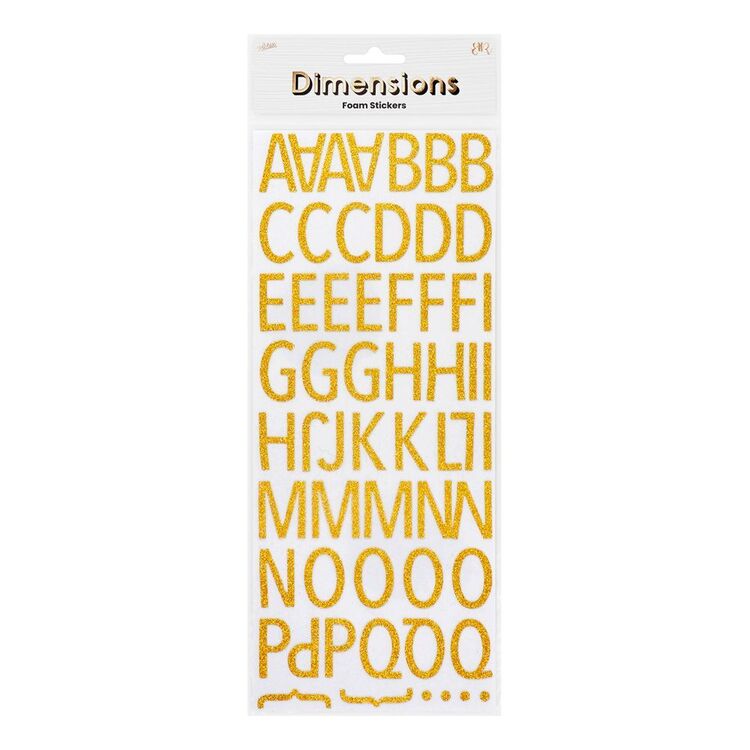 Dimensions Foam Glitter Alphabet Sticker Gold