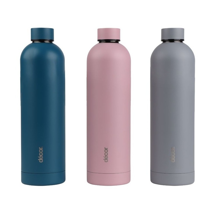 Décor Stainless Steel Double Walled Screw Top Bottle Assorted L