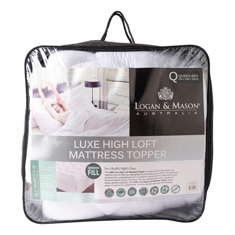 Logan & Mason Luxe High Loft Mattress Topper White