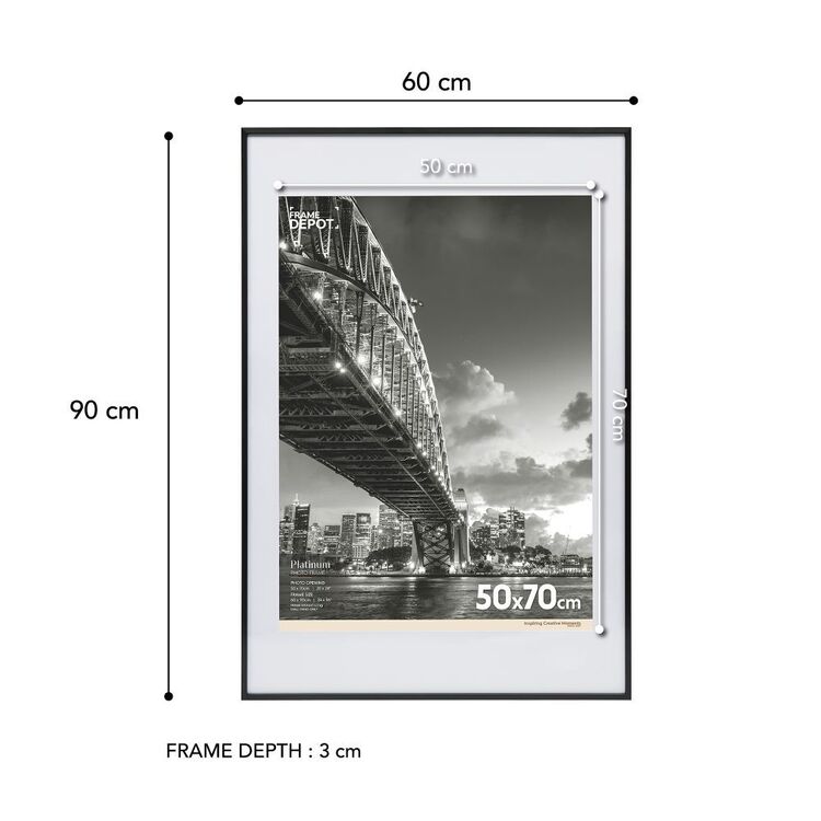 Frame Size 60 Frame Depot 60 x 90cm Platinum Metal Photo Frame Black | Spotlight ...