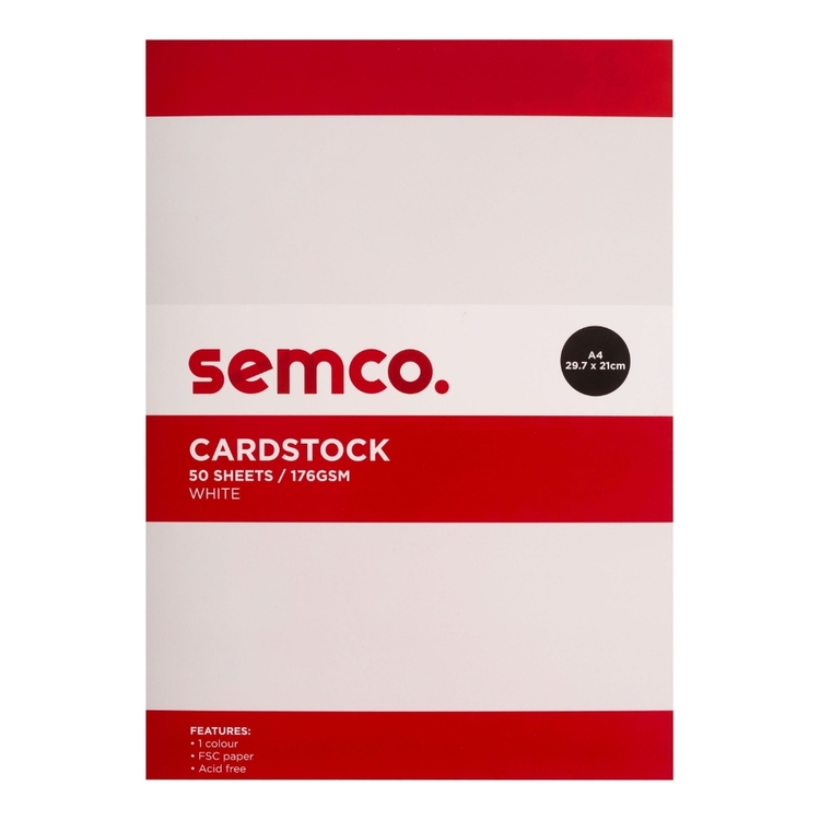Semco Cardstock 50 Pack White
