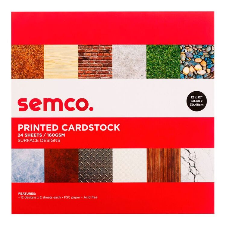 Surface Design Card Collection Semco Printed Cardstock Surface Designs 24 Pack Multicoloured ...