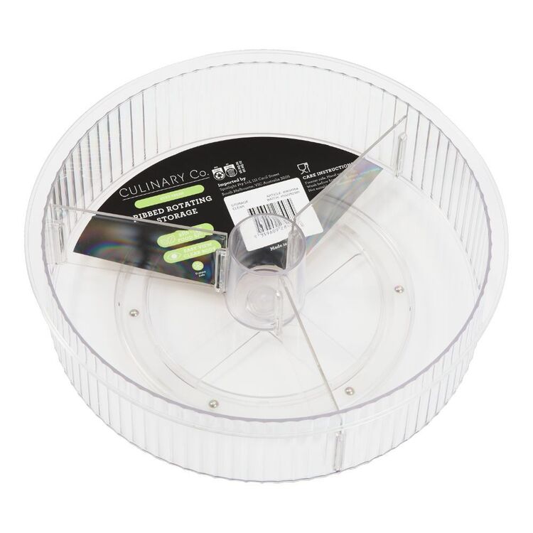 Culinary Co. Ribbed Rotating Storage Container Clear