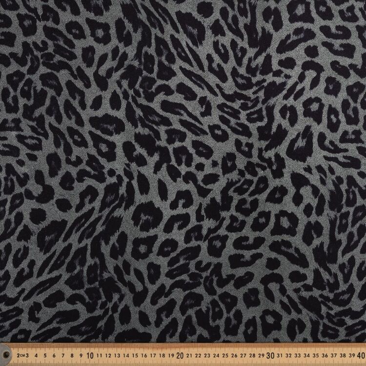 Studio Dance Knit Leopard 140 cm Fabric Silver 140 cm