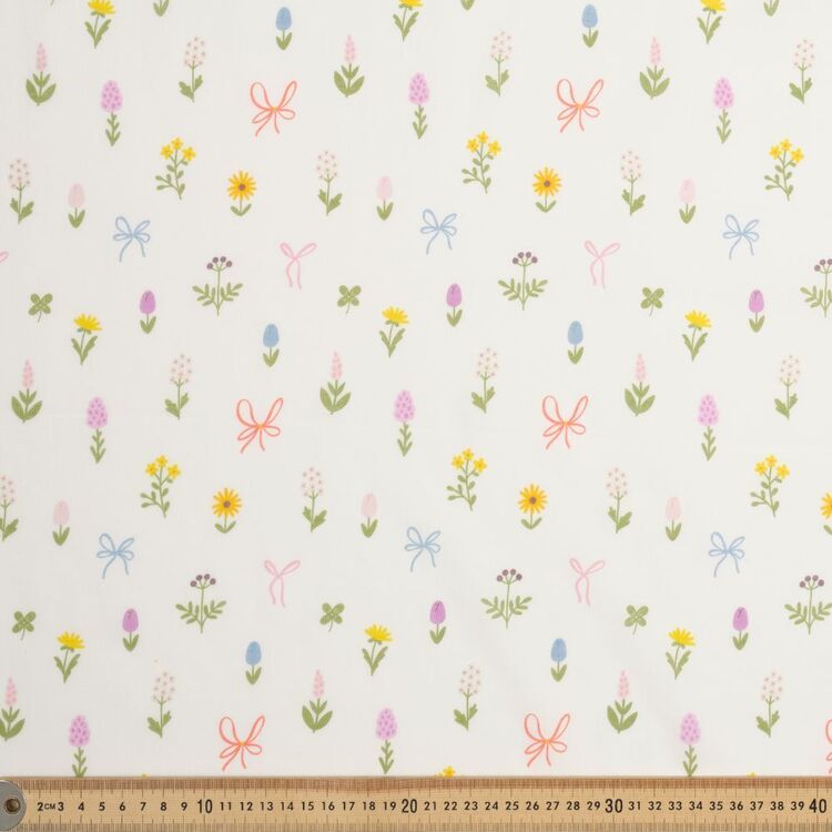 Meadow Flowers Printed 138 cm Muslin Fabric White | Spotlight Australia