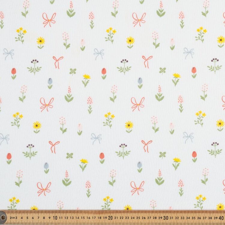 Meadow Flowers Printed 150cm Fleece Fabric White | Spotlight Australia