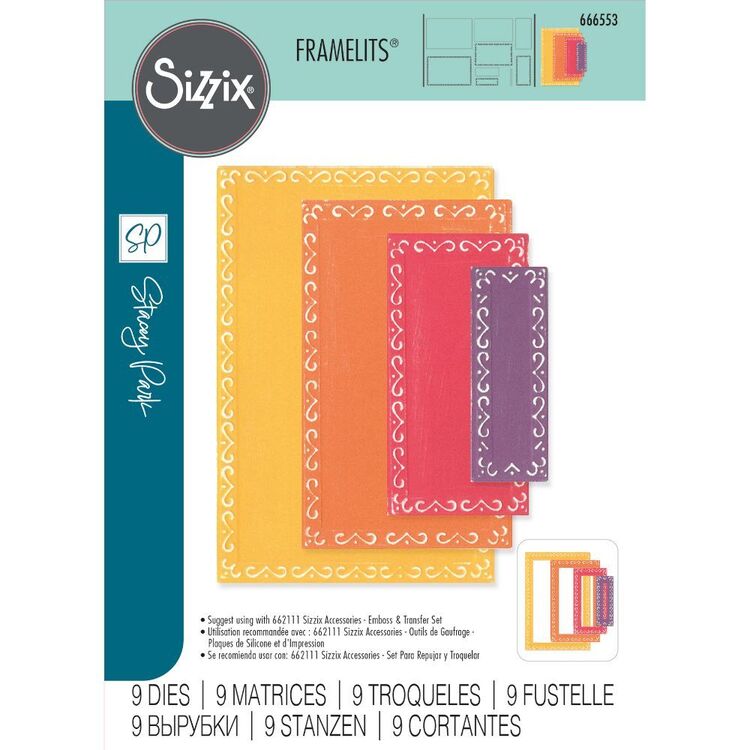 Sizzix Framelits Die By Stacey Park Fanciful Framelits, Patti's Perfect Triangles (16pcs) (666699) | De Egel - Hobbywinkel - Marianne Design
