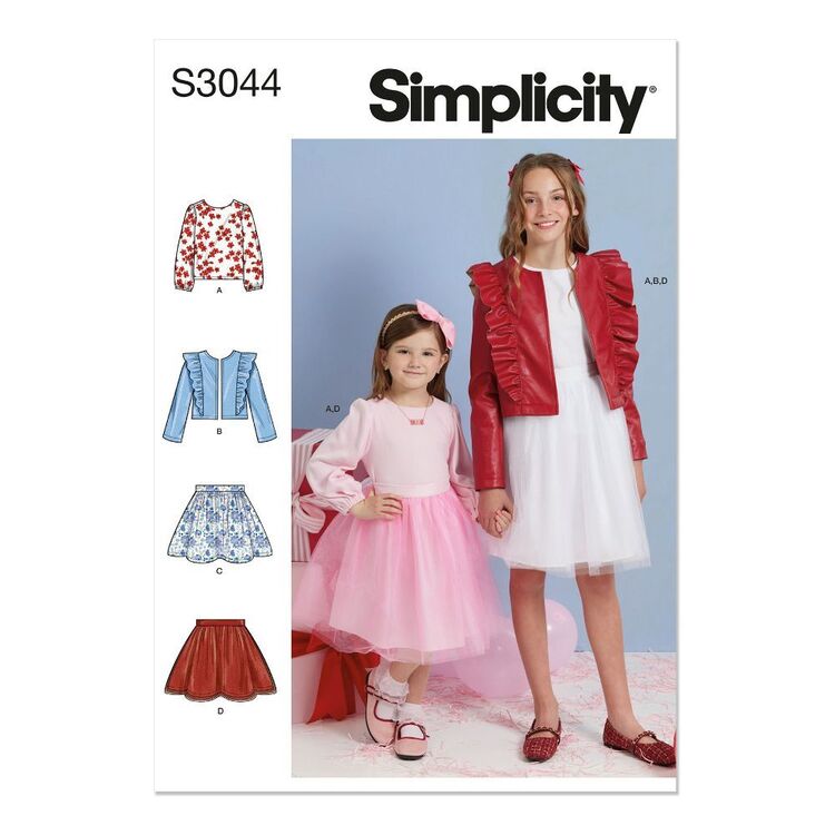 Simplicity S3044 Sewing Pattern Children's and Girls' Skirts, Jacket ...