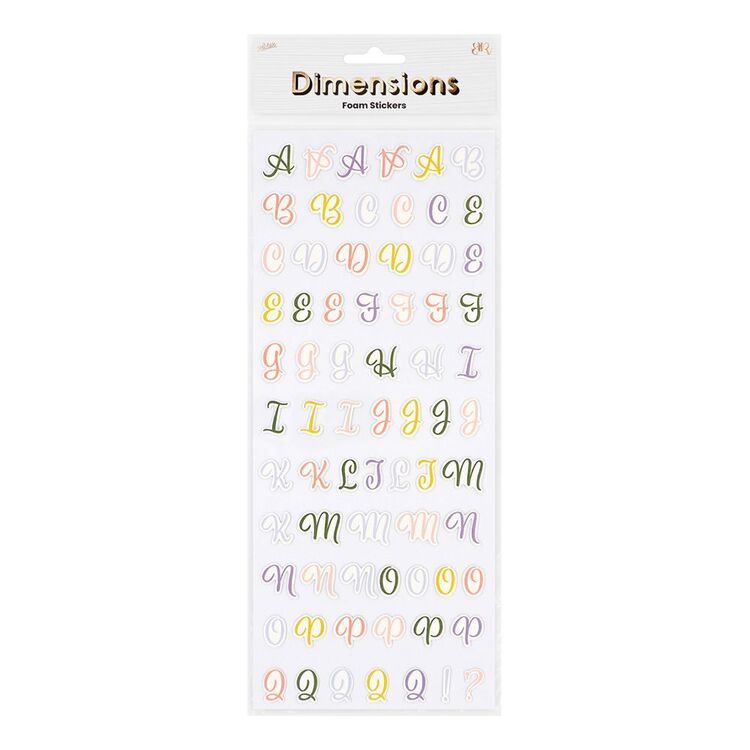 Dimensions Script Alpha Stickers Multicoloured