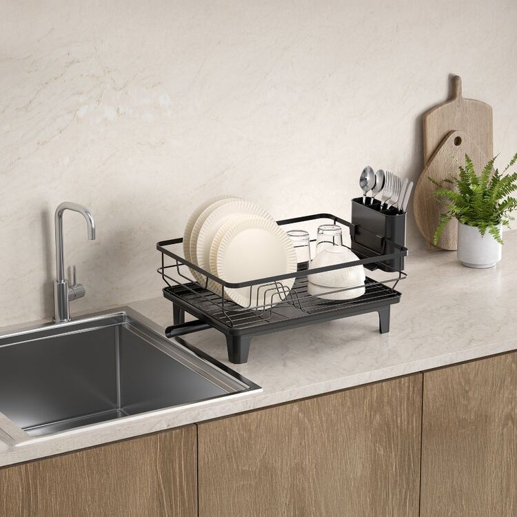 Living Space Dish Rack Drip Tray Holder Black