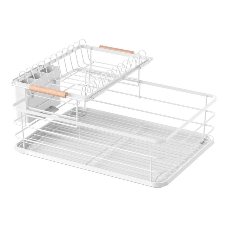 Living Space Tier Dish Rack Drip Tray Holder White