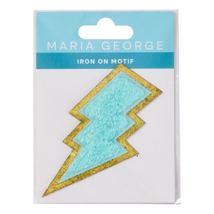 Maria George Iron-On Motif Chenille Lightning Blue