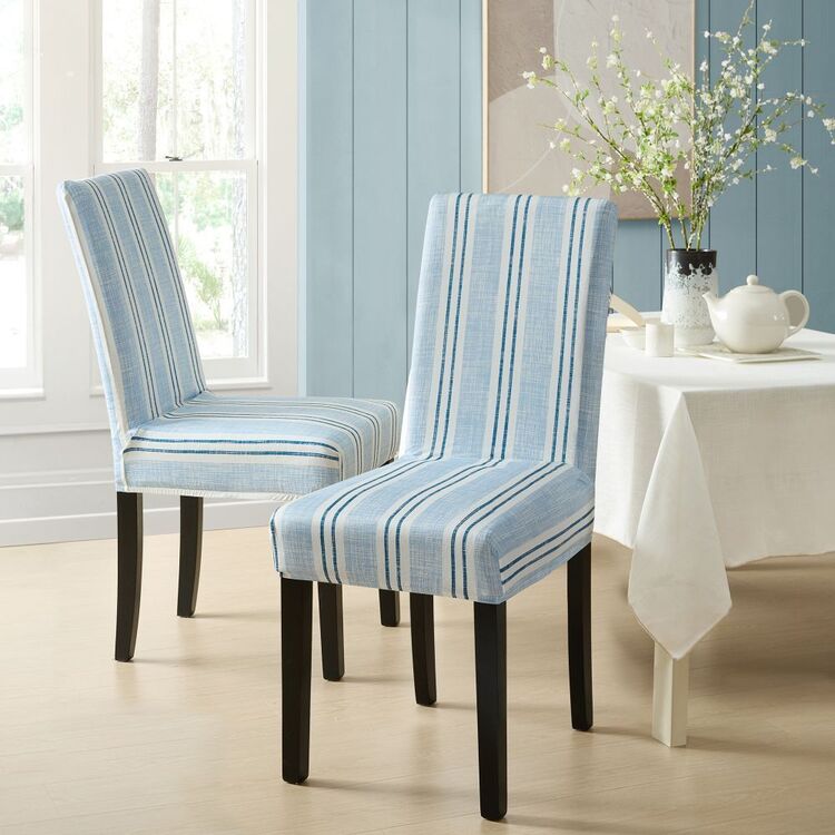Emerald Hill Hamptons Dining Chair Covers Pack Sea Blue