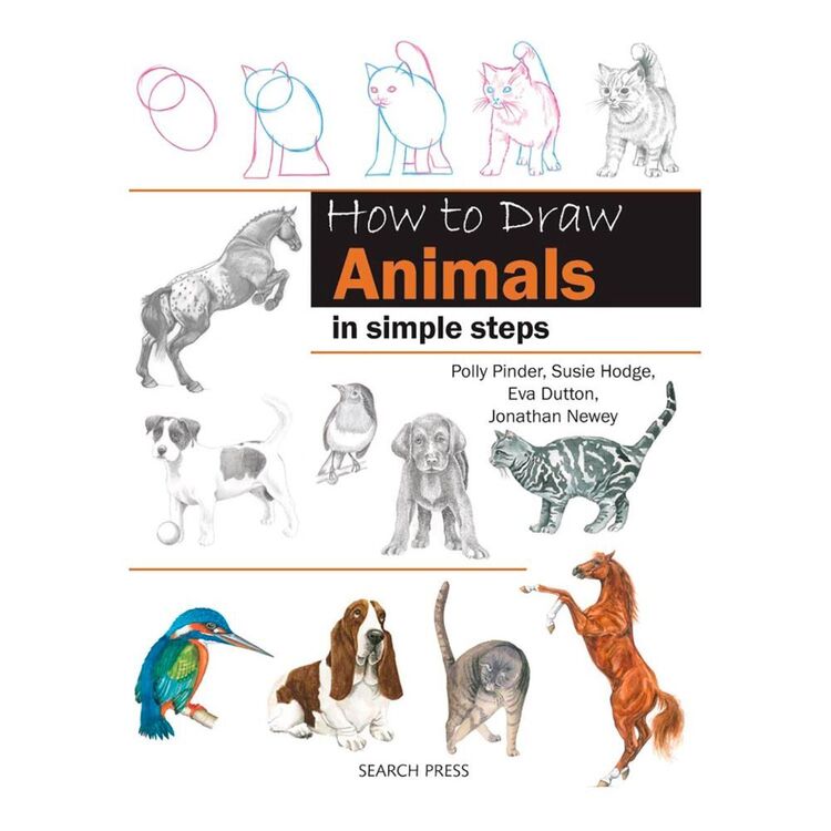 Search Press How To Draw Animals Book Multicoloured A4 search-press-how-to-draw-animals-book-multicoloured-a4