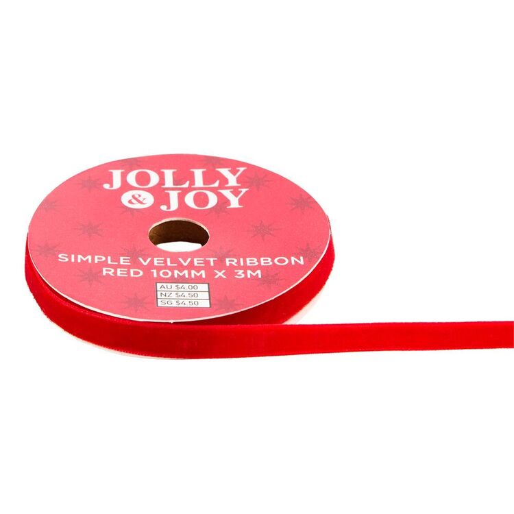 Joy Ribbon Jolly & Joy Simple Velvet Ribbon Red