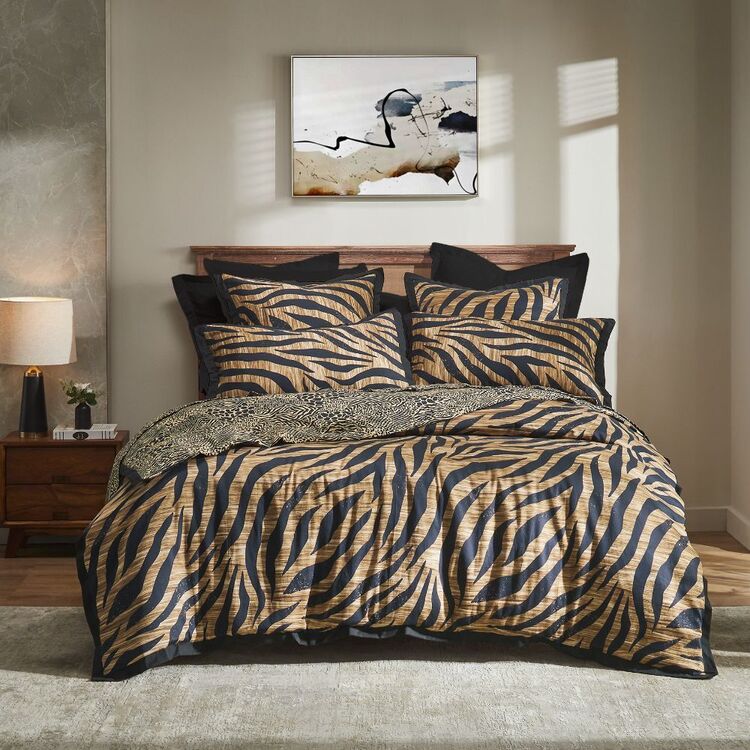 KOO Allegra Tiger Quilt Cover Set Tobacco
