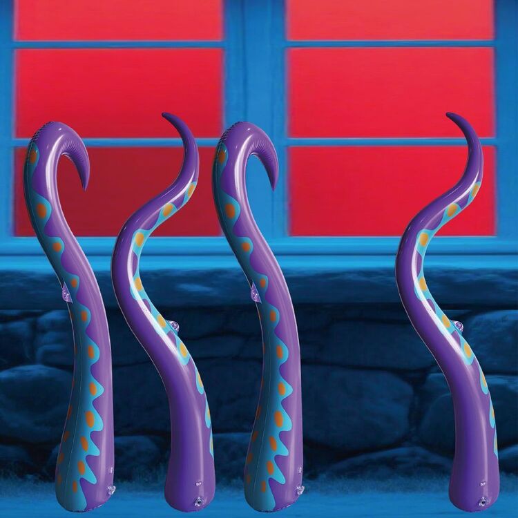 Spooky Hollow Inflatable Tentacles 4 Pack Multicoloured