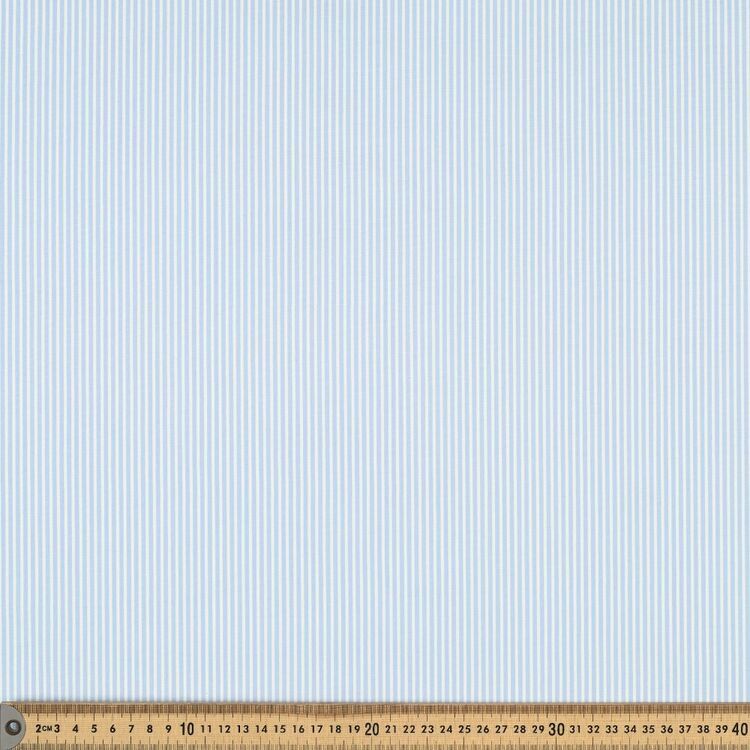 Small Stripes Mini Stripe 112cm Printed Cotton Fabric Chambray | Spotlight Australia