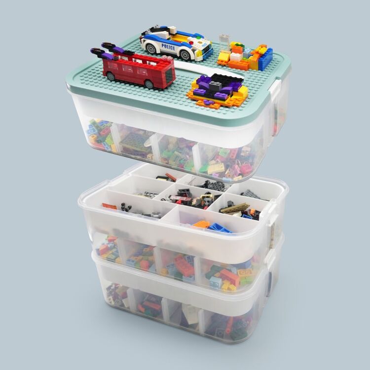 Storage Container Blocks Spotlight 3 Tier Construction Block Storage Container Clear | Spotlight ...
