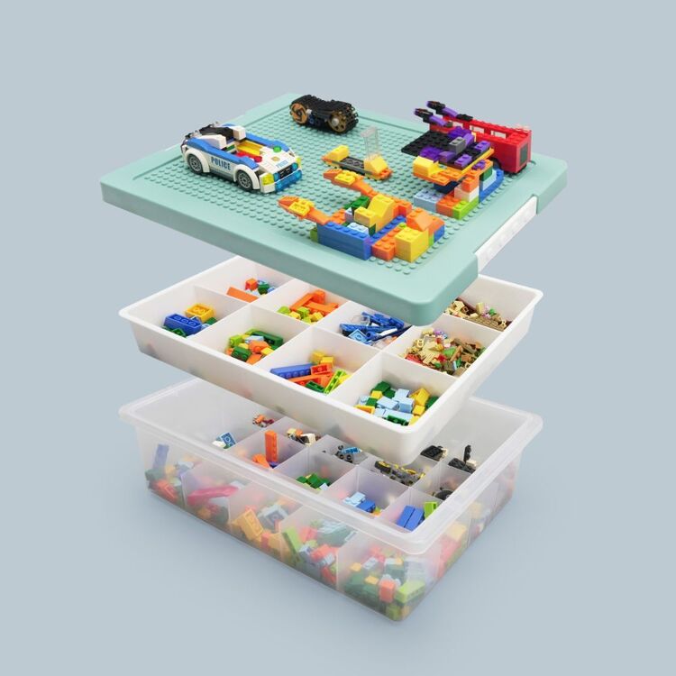 Spotlight Construction Block Sorting Storage Container Green