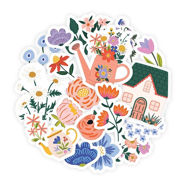 Botanic Blends Sticker Jenni B Floral Botanical Vinyl Stickers 20 Pack Multicoloured ...