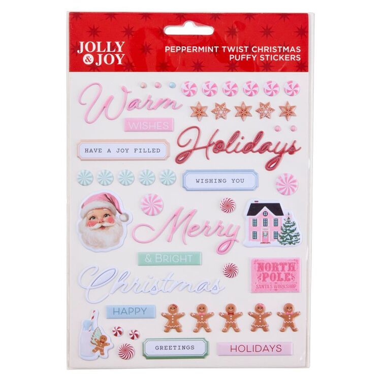 Jolly Patch Sticker Jolly & Joy Peppermint Twist Puffy Stickers Multicoloured