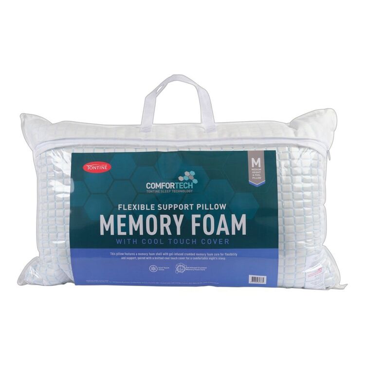 Tontine Memory Foam Cool Touch Cover Pillow White