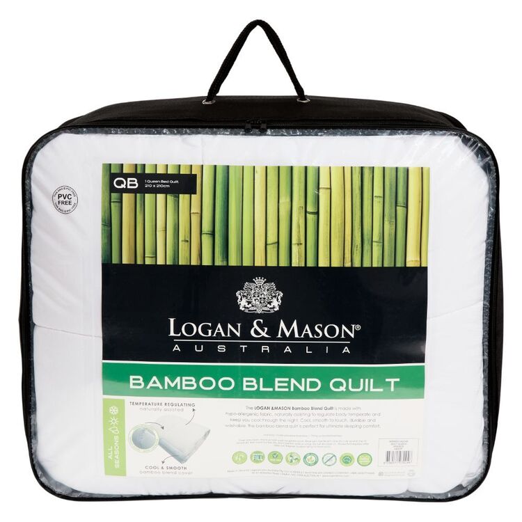 Logan & Mason Bamboo Blend Quilt White Queen