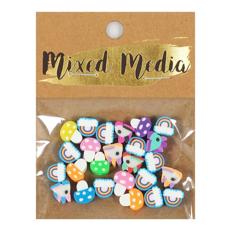 Megged Fimo Ribtex Mixed Media Assorted Fimo Charms 25 Pieces Multicoloured ...