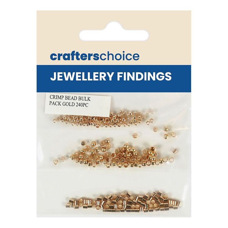 Ribtex Multi Size Crimp Beads 240 Pieces Gold - Main Image