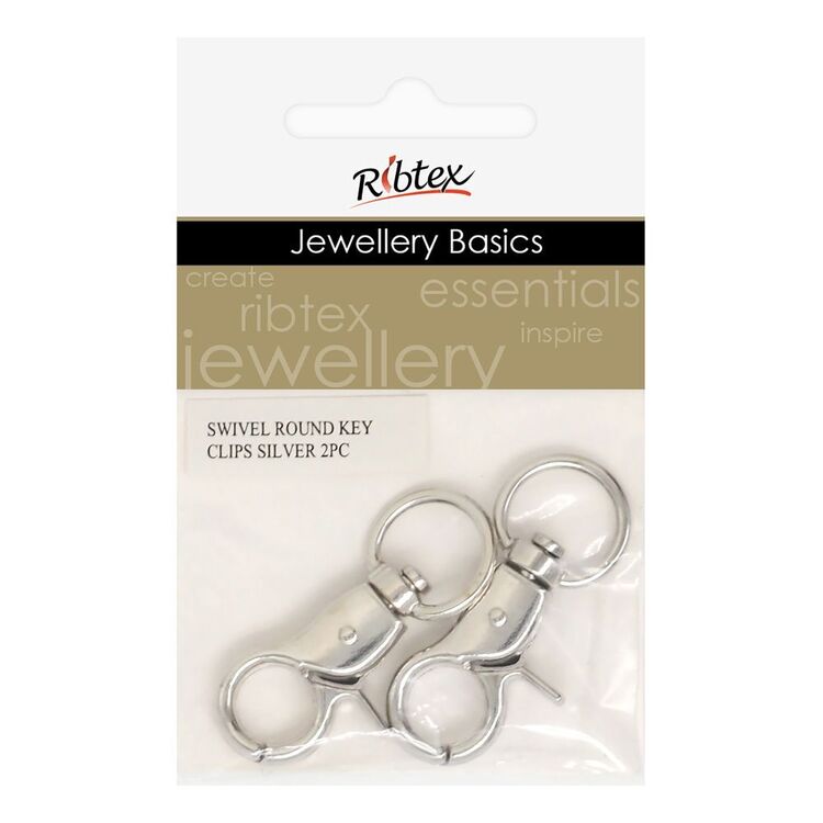 Ke Clips Ribtex Swivel Round Key Clips 2 Pieces Silver | Spotlight Australia