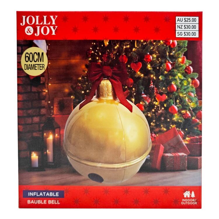 Inflated Bell Jolly & Joy Inflatable Bauble Bell Gold