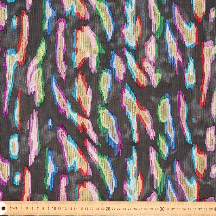Abstract Jacquard Groovy 145cm Fabric Multicoloured