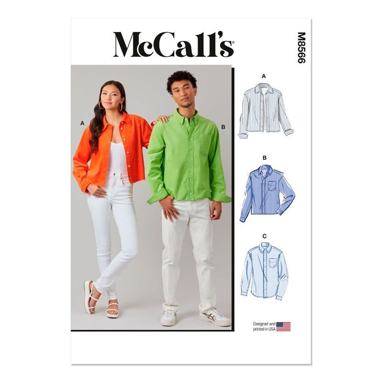 McCall's M8566 Unisex Shirt in Three Lengths Pattern